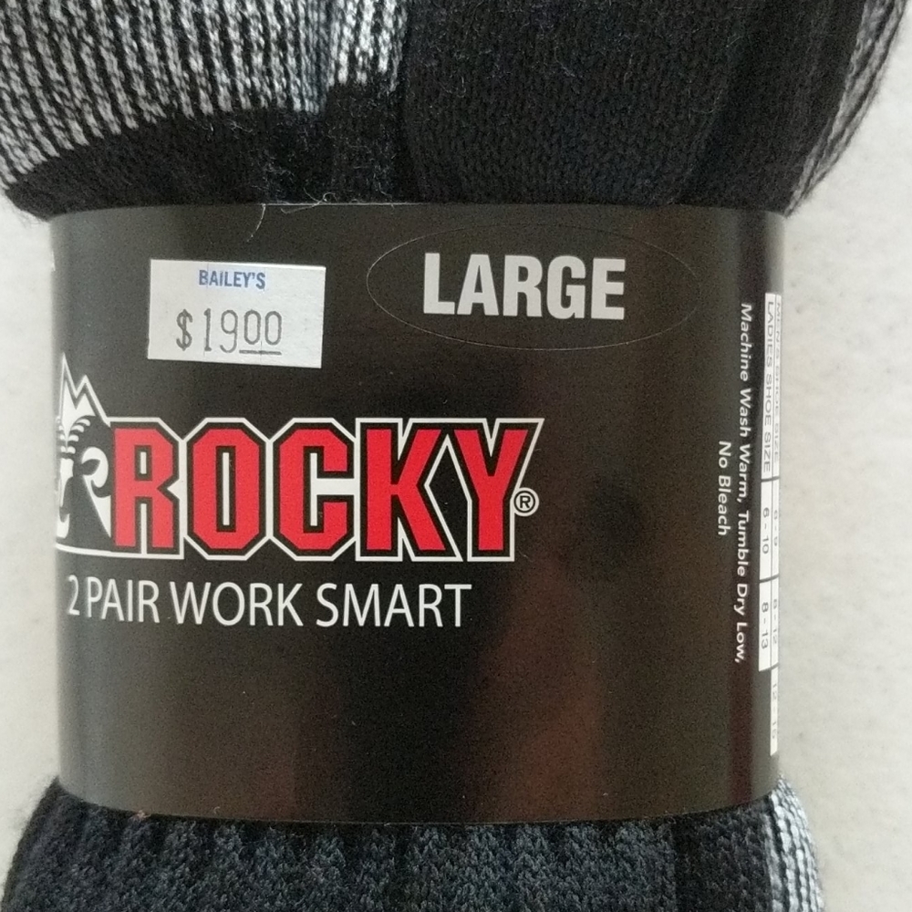 Rocky men's large socks black.  New in package